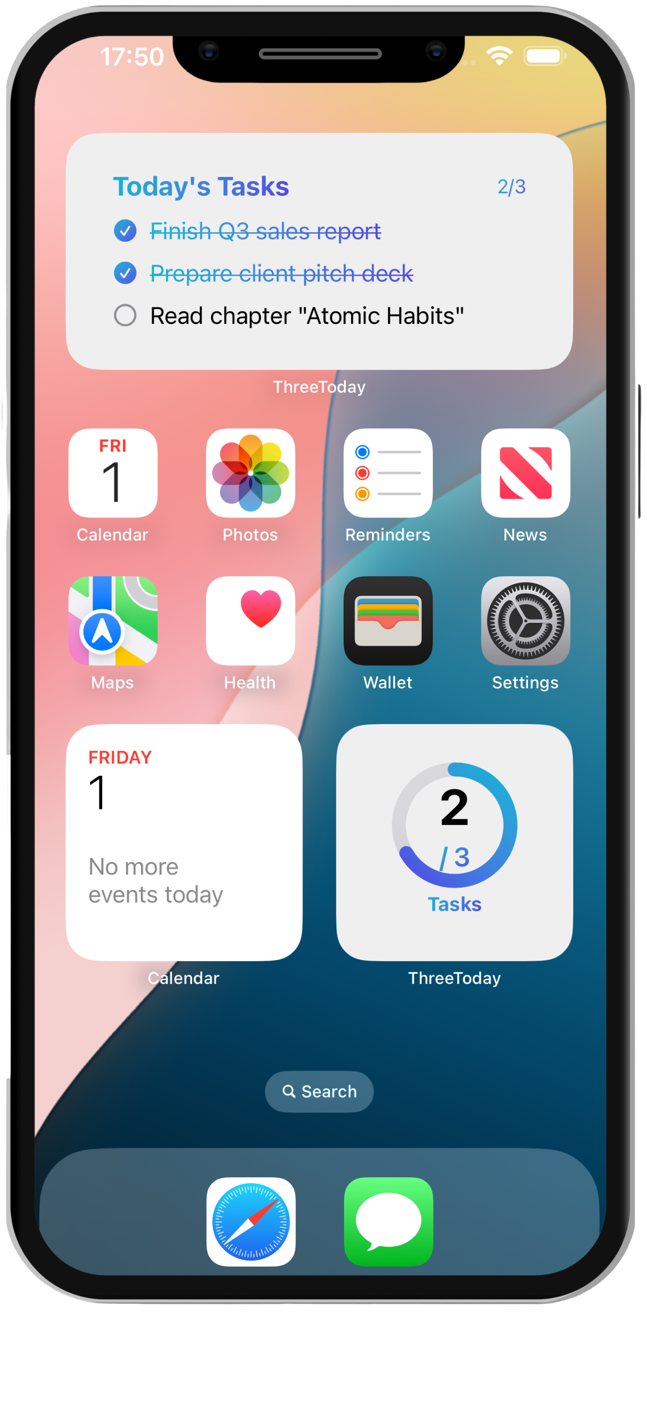 ThreeToday Widget Screenshot
